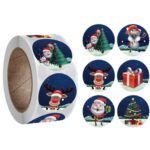Etiqueta adhesiva en rollo de 3 uds., decoración de regalo para el día de Navidad, etiqueta adhesiva de serie de regalo, K-28-25