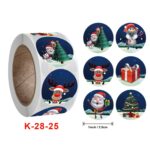 Etiqueta adhesiva en rollo de 3 uds., decoración de regalo para el día de Navidad, etiqueta adhesiva de serie de regalo, K-28-25 - Imagen 2
