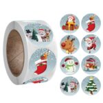 Etiqueta adhesiva en rollo de 3 uds., decoración de regalo para el día de Navidad, etiqueta adhesiva de serie de regalo, K-29-25