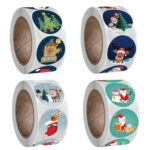 Etiqueta adhesiva en rollo de 3 uds., decoración de regalo para el día de Navidad, etiqueta adhesiva de serie de regalo, K-27-25 - Imagen 3