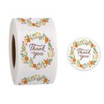 10 Uds. Etiqueta adhesiva de sello en rollo, pegatina de agradecimiento, etiqueta adhesiva de decoración floral, A-58