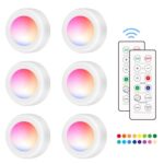 6 unids / set 16 colores RGB LED luz nocturna estroboscópica atmósfera Pat Light Control remoto luz del gabinete con 2 controles remotos
