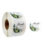 Rollo de 10 Uds. De pegatinas de agradecimiento con flores, decoración para fiesta de cumpleaños y boda, A-13