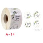 Rollo de 10 Uds. De pegatinas de agradecimiento con flores, decoración para fiesta de cumpleaños y boda, A-14 - Imagen 2