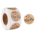 10 Uds. Rollo de papel Kraft adhesivo etiqueta adhesiva de agradecimiento decoración de sobre de amor rojo, B-09