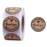 10 Uds. Rollo de papel Kraft adhesivo etiqueta adhesiva de agradecimiento decoración de sobre de amor rojo, B-12
