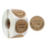 10 Uds. Pegatinas de sellado de papel Kraft etiquetas para hornear hechas a mano decoración de embalaje de regalo de vacaciones, B-05
