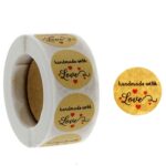 10 Uds. Pegatinas de sellado de papel Kraft etiquetas para hornear hechas a mano decoración de embalaje de regalo de vacaciones, B-08