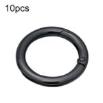 10 Uds. Llavero de correas de bolsa abierta de Metal con anillo de resorte de aleación de Zinc, Half-inch Black