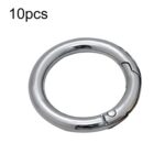 10 Uds. Llavero de correas de bolsa abierta de Metal con anillo de resorte de aleación de Zinc, Half-inch Silver