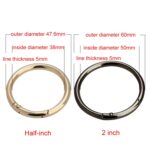 10 Uds. Llavero de correas de bolsa abierta de Metal con anillo de resorte de aleación de Zinc, Half-inch Silver - Imagen 3