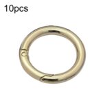 10 Uds. Llavero de correas de bolsa abierta de Metal con anillo de resorte de aleación de Zinc, 2 inch Light Gold