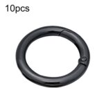 10 Uds. Llavero de correas de bolsa abierta de Metal con anillo de resorte de aleación de Zinc, 2 inch Black