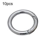 10 Uds. Llavero de correas de bolsa abierta de Metal con anillo de resorte de aleación de Zinc, 2 inch Silver