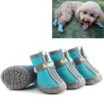4 PCS / Set Zapatos para perros antideslizantes y transpirables y resistentes al desgaste Suministros para mascotas, 3.3x4cm