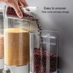 Caja para almacenamiento de granos varios montada en la pared, tanque sellado tipo empuje de gran capacidad para cocina, Large - Imagen 4