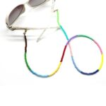 Máscara anticaída antideslizante con cuentas de color, cadena para gafas, cordón para colgar en el cuello