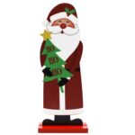 3 PCS Decoraciones del festival de Navidad Figura de madera Decoración de escritorio, Santa Claus Tree