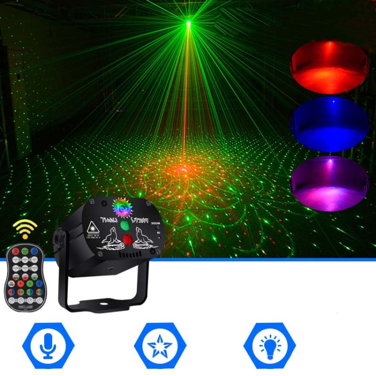 TBD05388742.jpg MN-R60 USB recargable Mini luz láser activada por voz Navidad Flash de entretenimiento en el hogar Luz LED de atmósfera Luz de escenario - Imagen 1