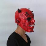 Fiesta de Halloween Casa embrujada Bar Hell Ox Horn Monster Horror Headgear Máscara de látex - Imagen 4