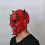 Fiesta de Halloween Casa embrujada Bar Hell Ox Horn Monster Horror Headgear Máscara de látex - Imagen 5