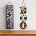 Artesanía colgante de madera de la decoración del hogar de las letras de BOO de Halloween