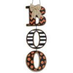 Artesanía colgante de madera de la decoración del hogar de las letras de BOO de Halloween - Imagen 2