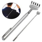 Extensor de masajeador de garra telescópica anti-picazón extensible de acero inoxidable con 2 uds.