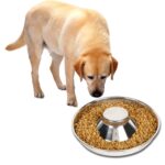 Cuenco de comida para perros, cuenco de comida para perros, cuenco de comida lenta de acero inoxidable, suministros para mascotas, 30cm