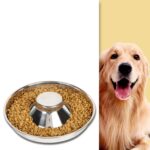 Cuenco de comida para perros, cuenco de comida para perros, cuenco de comida lenta de acero inoxidable, suministros para mascotas, 34cm