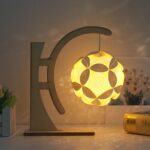 Lámpara de arte de papel, luz y sombra, tallado en papel, lámpara de mesa pequeña creativa hecha a mano DIY, Arc-shaped