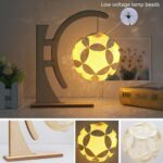 Lámpara de arte de papel, luz y sombra, tallado en papel, lámpara de mesa pequeña creativa hecha a mano DIY, Arc-shaped - Imagen 2