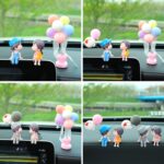 En el adorno del coche, encantadora muñeca de pareja besándose, Gray Couple + Gray Balloon + Blue Pink White Balloon - Imagen 2