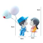 En el adorno del coche, encantadora muñeca de pareja besándose, Gray Couple + Gray Balloon + Blue Pink White Balloon - Imagen 3