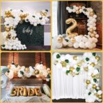 Blanco Gold Party Theme globo guirnalda conjunto cumpleaños boda decoración globo conjunto - Imagen 4