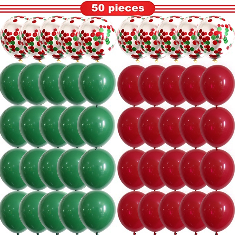 TBD05414832.jpg 2 PCS Navidad rojo verde confeti globo conjunto feliz navidad navidad fiesta decoraciones - Imagen 1