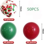 2 PCS Navidad rojo verde confeti globo conjunto feliz navidad navidad fiesta decoraciones - Imagen 3