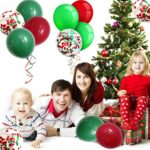 2 PCS Navidad rojo verde confeti globo conjunto feliz navidad navidad fiesta decoraciones - Imagen 4