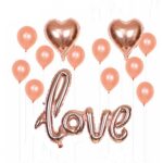 Juego de decoración de globos de papel de aluminio, 2 uds., diseño de lugar de boda, boda, globos, LOVE + 2 Heart Shape + 10 Latex
