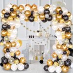 Classic Black Gold Latex Globo Set de la fiesta de cumpleaños Cadena de globo Decoración de la habitación