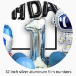 Conjunto de decoración de globos de cumpleaños con tema de astronauta, cohete de cielo estrellado, película de aluminio, decoración para fiesta infantil, Set 3 - Imagen 4