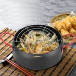 Tempura Hot Pot-freidora doméstica, sartén antiadherente con soporte para filtro, 18cm without Clip, 20cm without Clip, 22cm with Clip