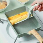 Mini sartén antiadherente Tamagoyaki Sartén para desayuno de fondo plano, Long-shaped, Square - Imagen 5