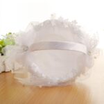 Cestas de flores de boda Cesta de mano nupcial de diamantes de encaje - Imagen 3
