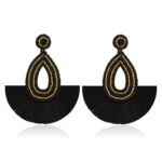 Pendientes de borla bohemia Pendientes de cuentas de arroz de estilo étnico femenino