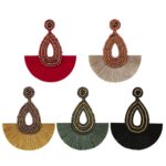 Pendientes de borla bohemia Pendientes de cuentas de arroz de estilo étnico femenino - Imagen 2