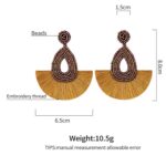 Pendientes de borla bohemia Pendientes de cuentas de arroz de estilo étnico femenino - Imagen 3