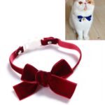 5 uds. Collar ajustable con lazo de terciopelo para mascotas, accesorios para pajarita para gato, perro y conejo, S 17-30cm Bowknot