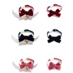 5 uds. Collar ajustable con lazo de terciopelo para mascotas, accesorios para pajarita para gato, perro y conejo, S 17-30cm Bowknot - Imagen 3