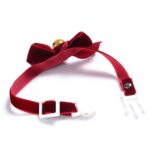 5 uds. Collar ajustable con lazo de terciopelo para mascotas, accesorios para pajarita para gato, perro y conejo, S 17-30cm Bowknot With Bell - Imagen 4